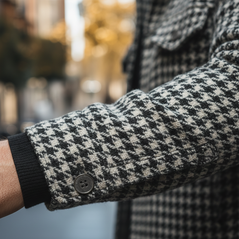 Men's Winter Retro Houndstooth Faux Wool Jacket MTA1203K5P