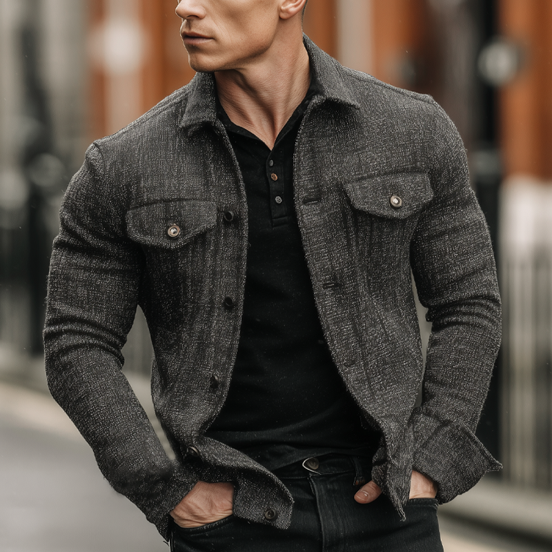 Men's Blend Lapel Single-breasted Jacket MTA0709H1X