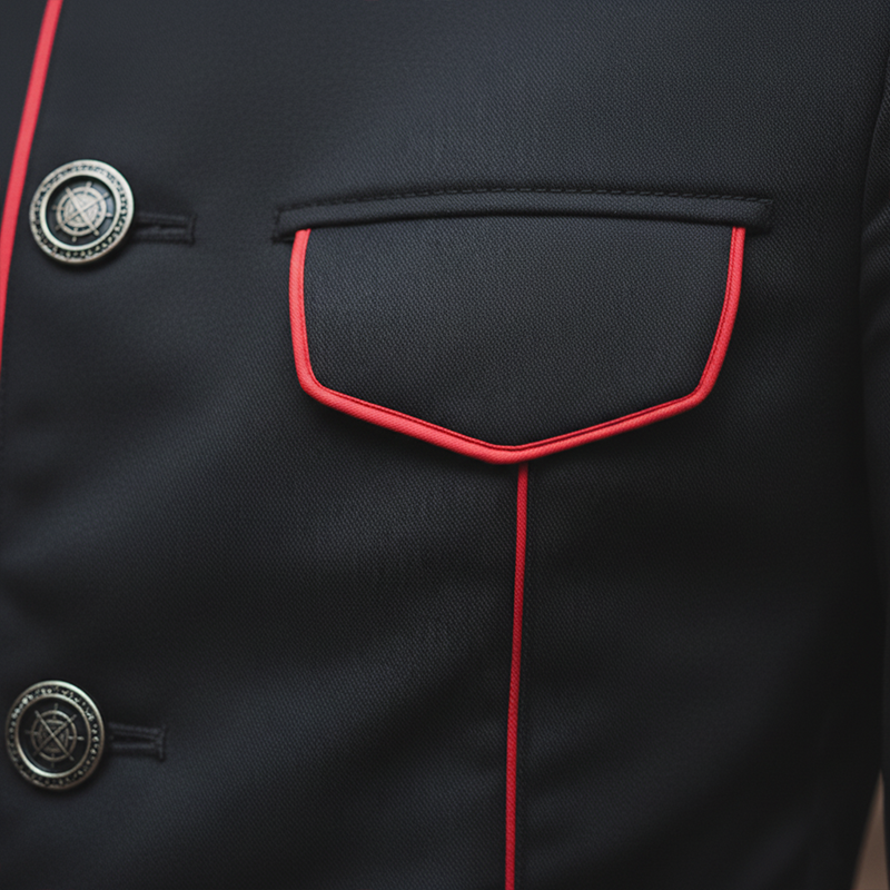 Men's Fashion Color-Blocked Cotton Blend Stand Collar Jacket MTA1754K2P