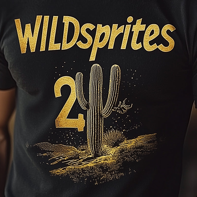 Men's Summer Western Cowboy Style Printed Blended Short-Sleeved T-Shirt MTA2921D4P