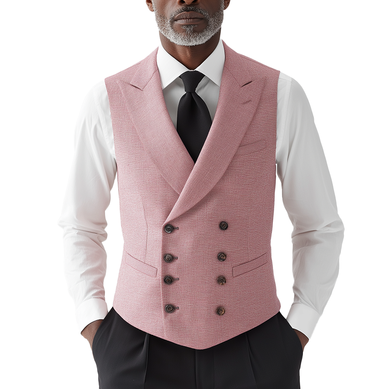 Men's Vintage Mixed Color Double-breasted Suit Vest MTA2642H6P