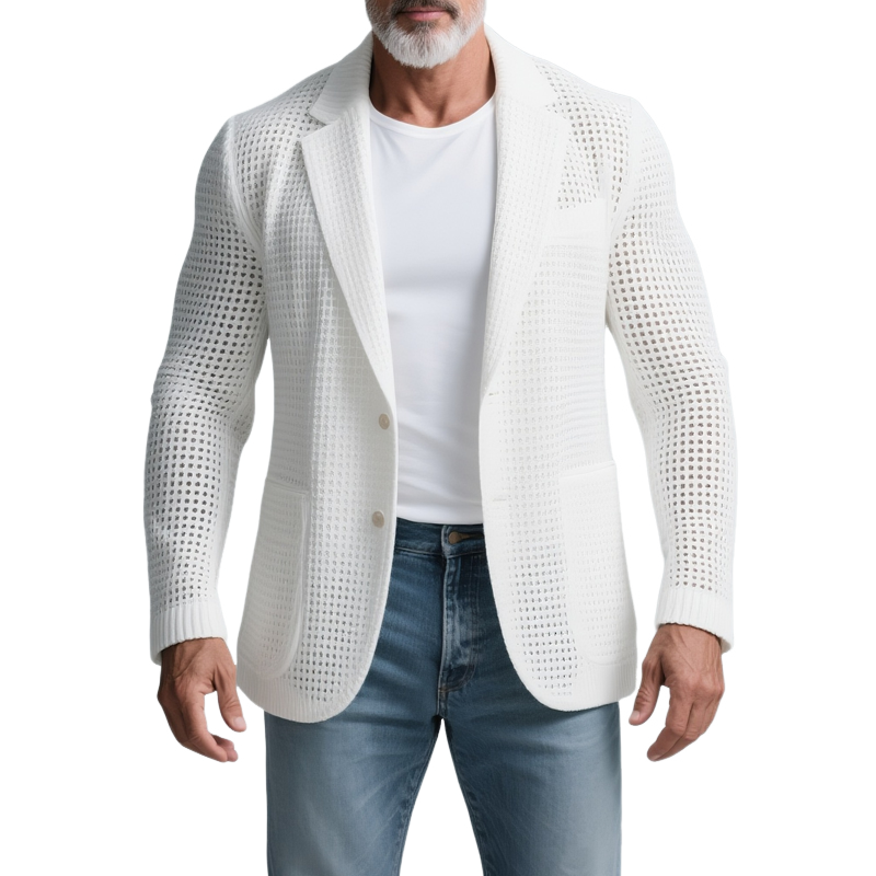 1300~knit notch lapel 1-button blazer main image 0