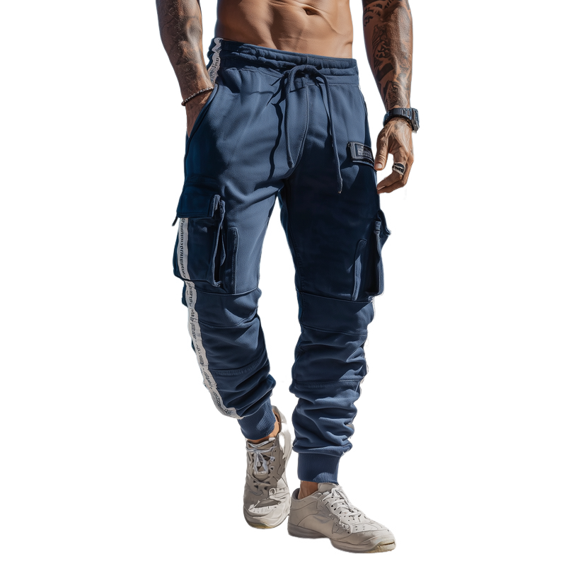 Men's Multi-pocket Elastic Waist Sports Pants MTA1550H8Z