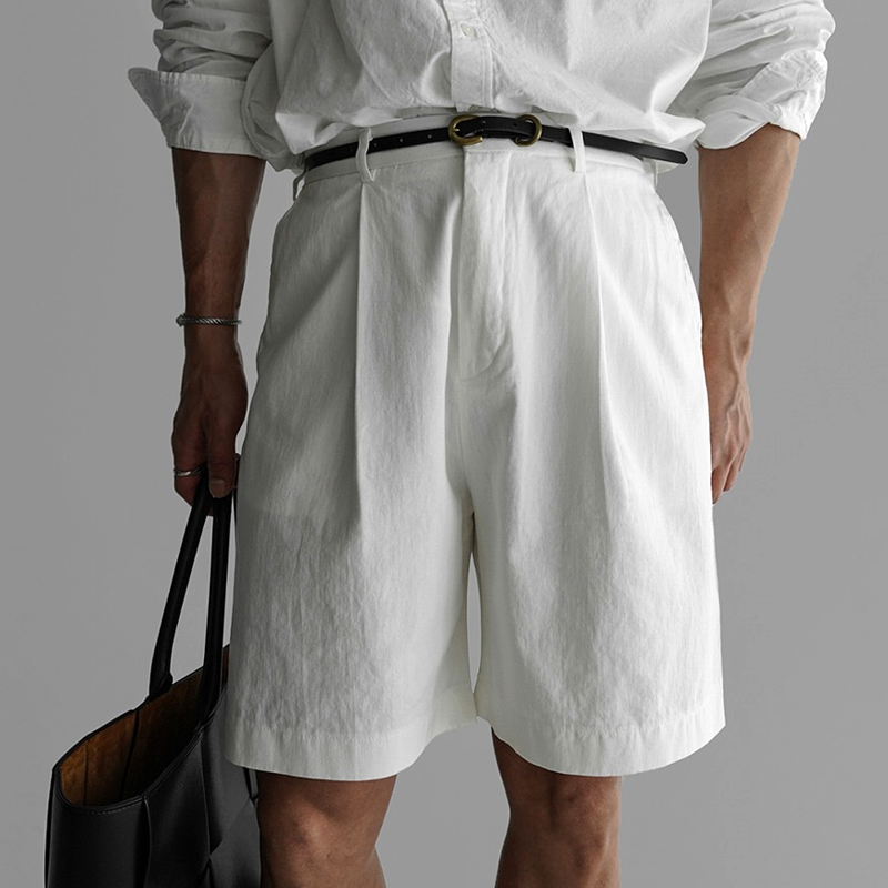Men's Fashion Solid Color Straight Suit Shorts MTA1691E8Z