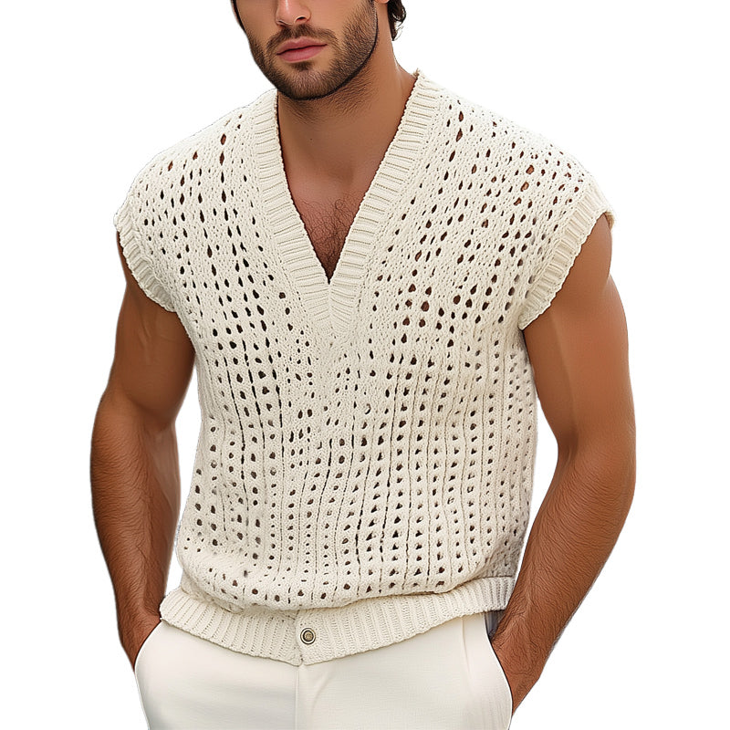 Men's Summer Basic Solid Color Breathable Mesh Tank Top MTA0803E7U