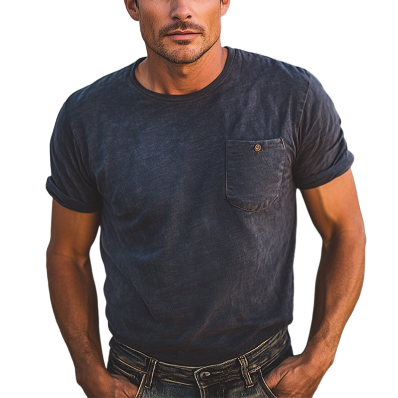 Men's Summer Comfortable And Skin-friendly Round Neck Short Sleeve T-Shirt MTA1500E8U