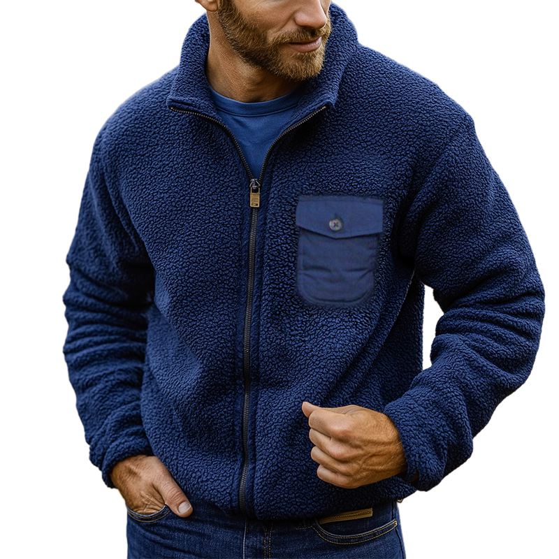 Men's Retro Casual Fleece Warm Ranch Zip-Up Jacket MTA3092J5TO