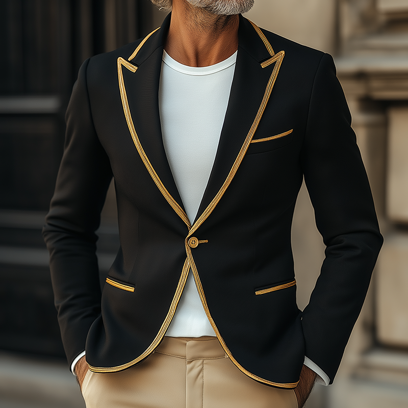 Men's Retro Casual Simple Colorblock Blazer MTA2594G3TO