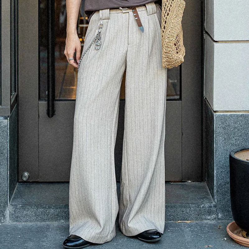 Men's Classic Wide Leg Straight Striped Pants MTA2529F6U