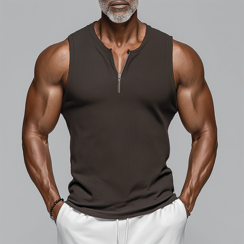 Men's Summer Fashion Striped Textured Cotton Blend Sleeveless Tank Top MTA1069G4P