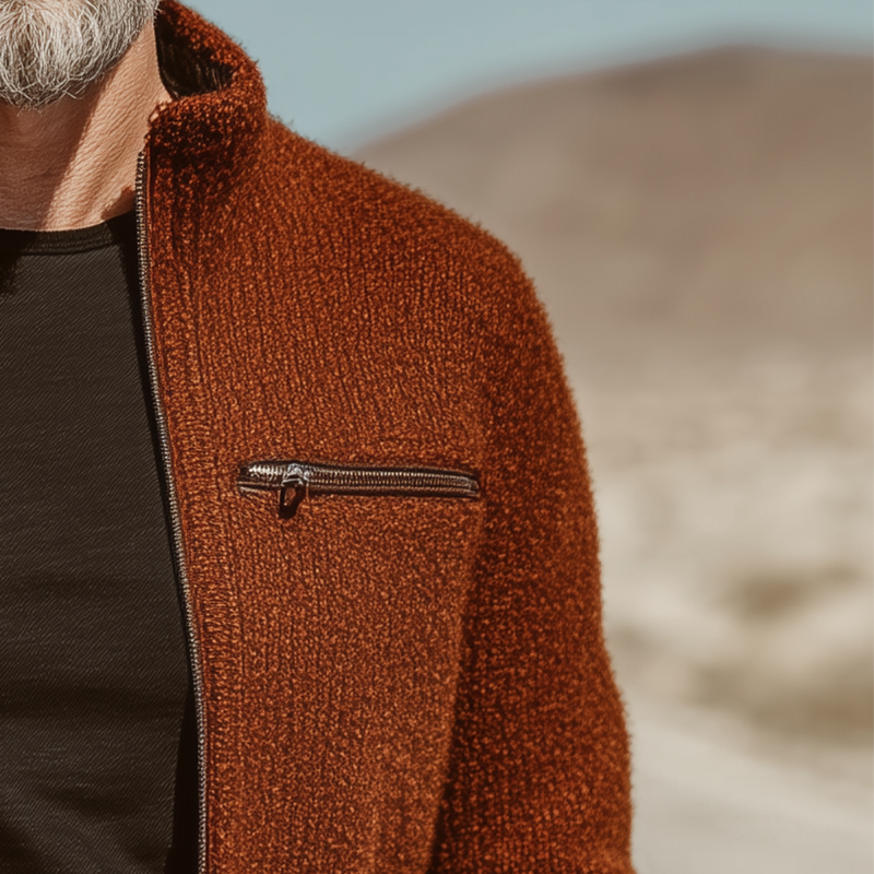 Men's Autumn Fashion Mixed Color Knitted Real Pocket Cardigan MTA1130I5P