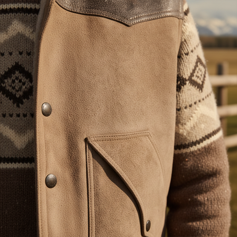 Men's Winter Retro Faux Suede Patchwork Fleece Lining Vest MTA0542K7P