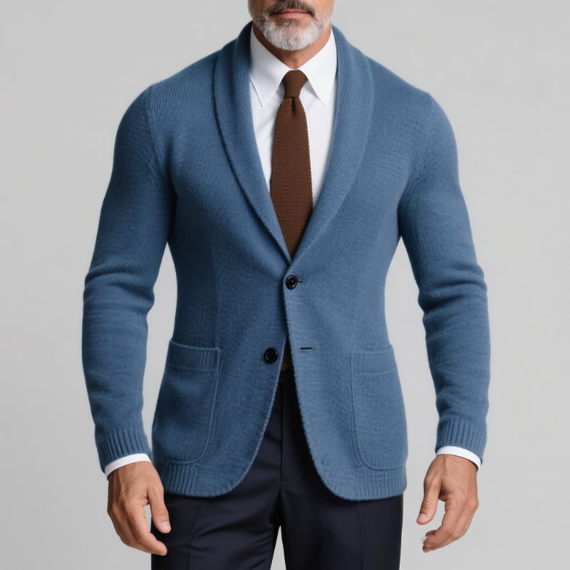 Men's Retro Casual Solid Color Knitted Blazer MTA0615H0TO