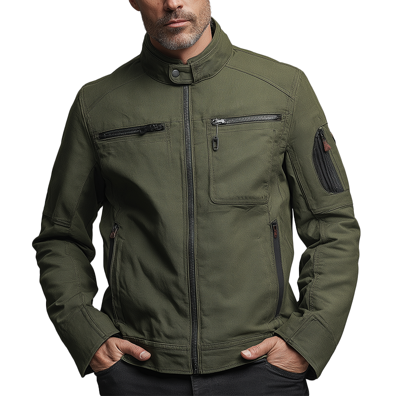 Men's Vintage Cotton Motorcycle Jacket MTA0568H6P