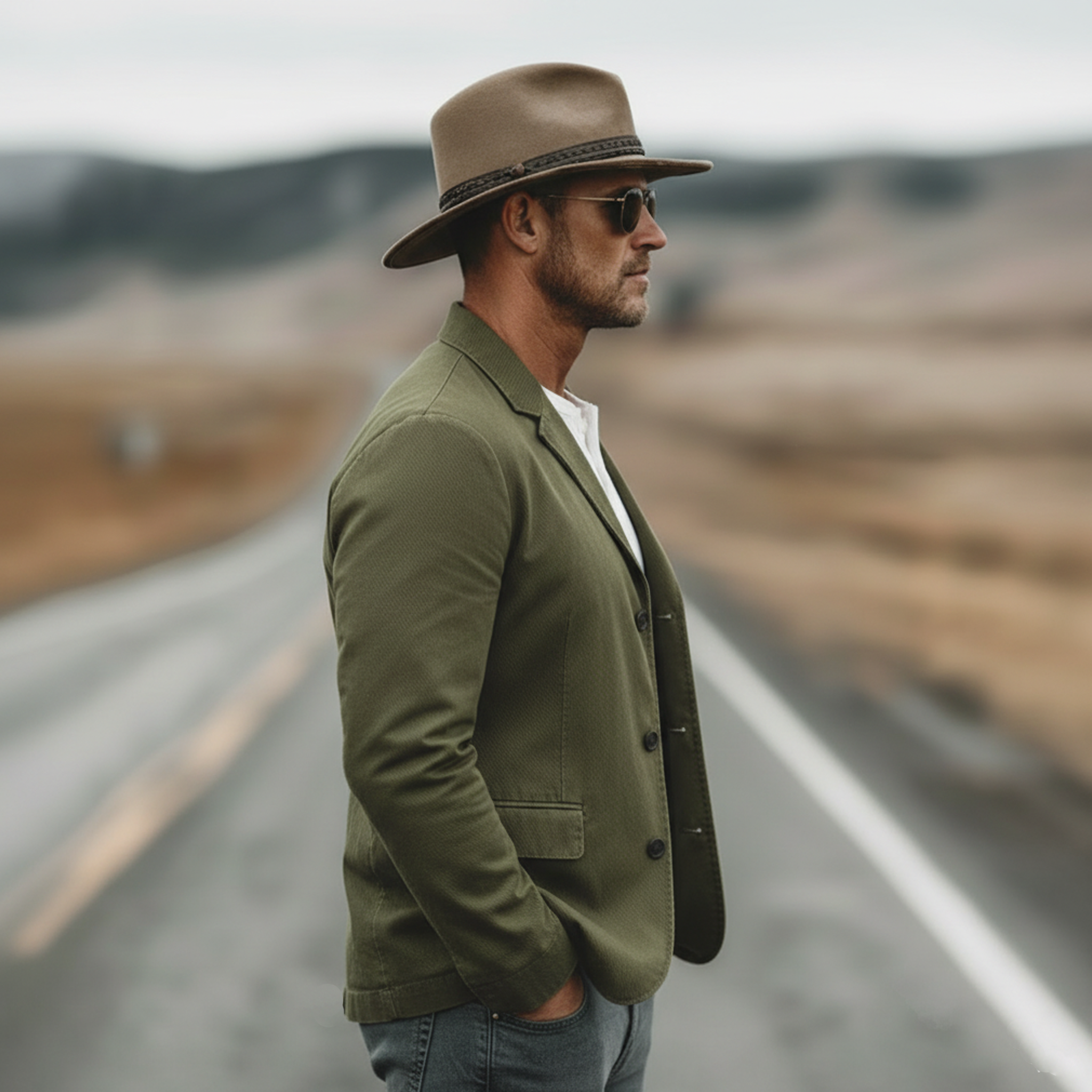 Men's Classic Casual Lightweight Twill Cotton Blazer MTZ0980A3K