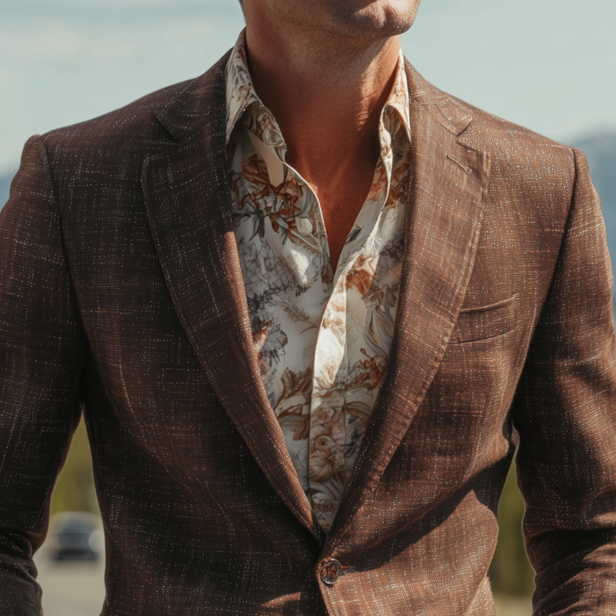 Men's Classic Casual Cotton Blend Textured Single-breasted Blazer MTA2954H7K