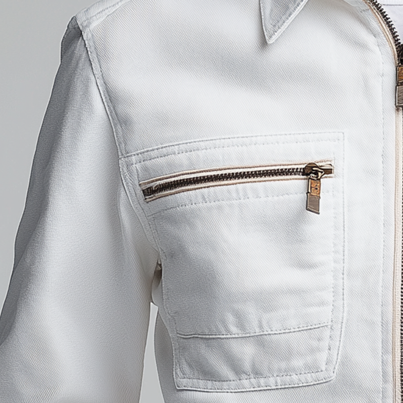 Men's Simple Solid Color Cotton And Linen Work Jacket MTA0762H4P