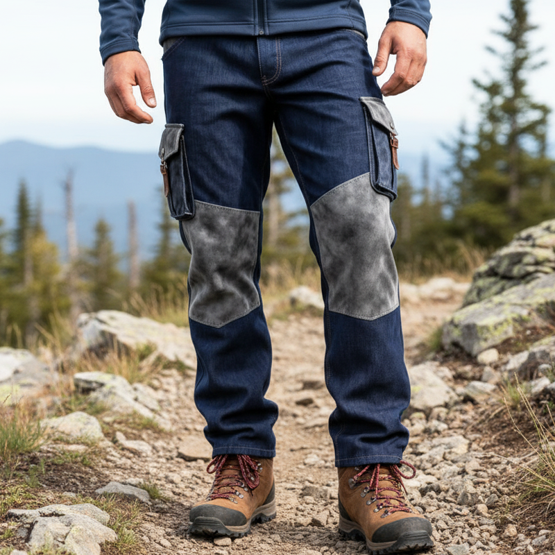 Men's Outdoor Cotton Blend Suede Straight Leg Pants MTA1014K0U