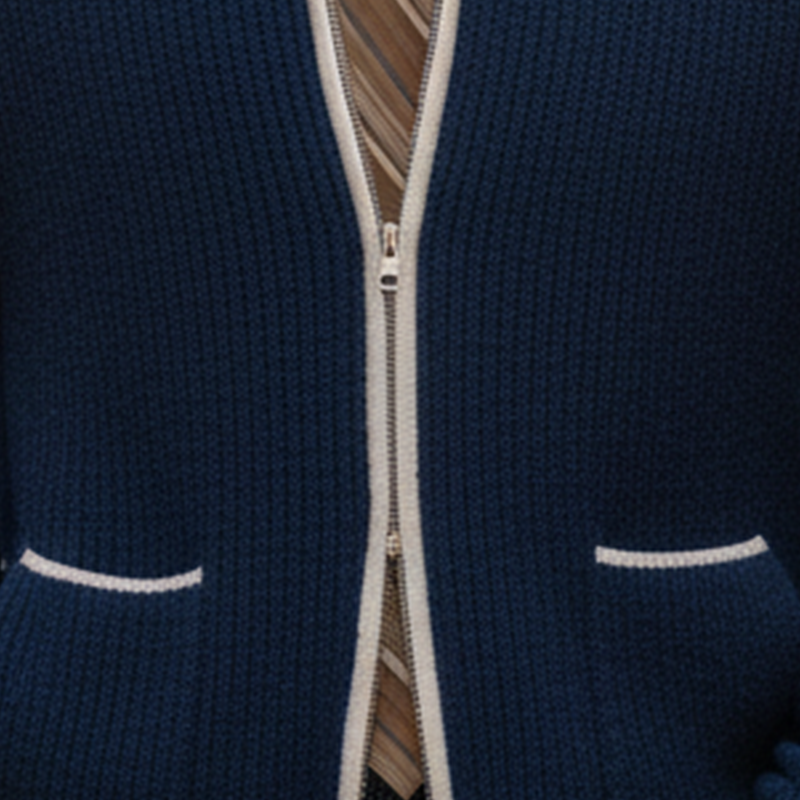 Men's Autumn And Winter Fashion Cotton Knitted Double-Head Zipper Sweater Cardigan MTA1802I2P