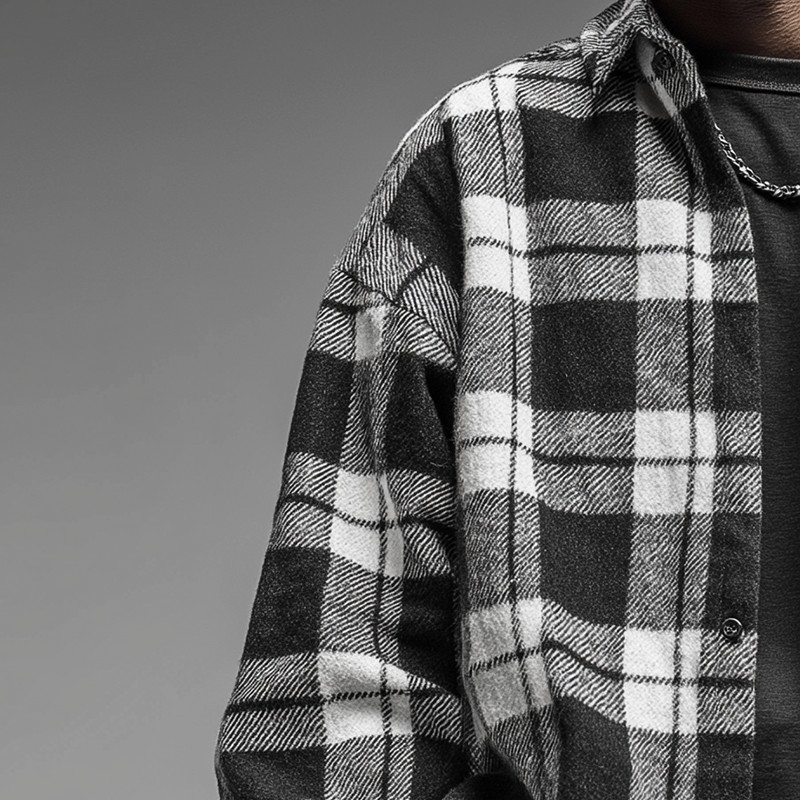 Men's Winter Fashion Plaid Twill Cotton Thick Long Sleeve Shirt MTA2277I9P