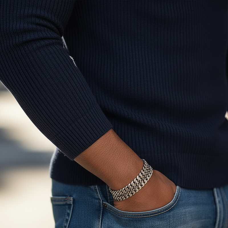 Men's Spring Vintage Cotton Knit V-neck Slim-fit Sweater MTA2549L6P