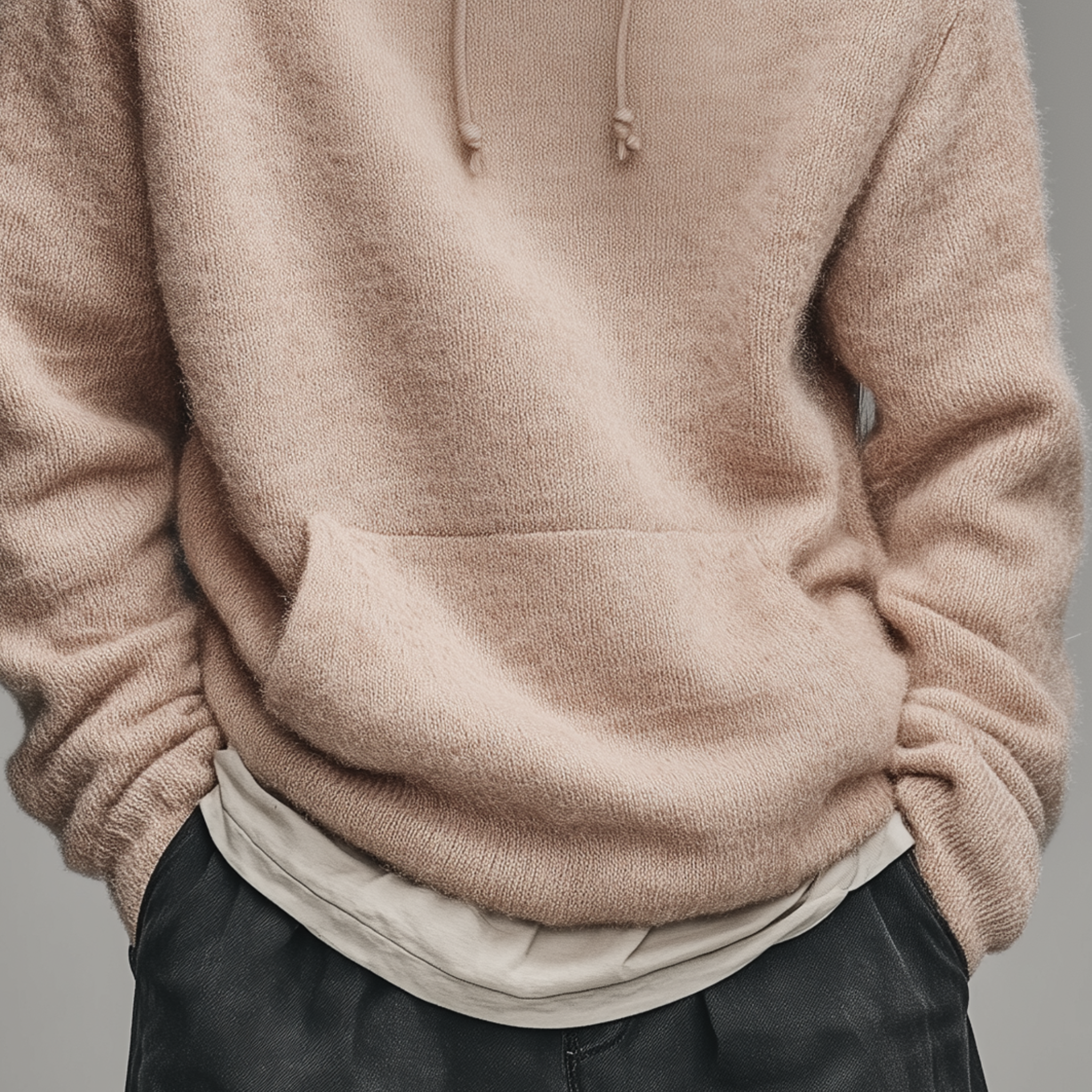 Men's Classic Casual Hooded Loose Sweatshirt Pink Sweater MTA2300I8K