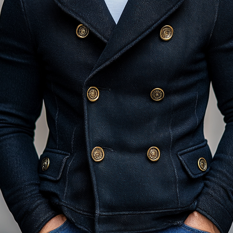 Men's Vintage Western Style Lapel Double Breasted Jacket MTA1188J7X