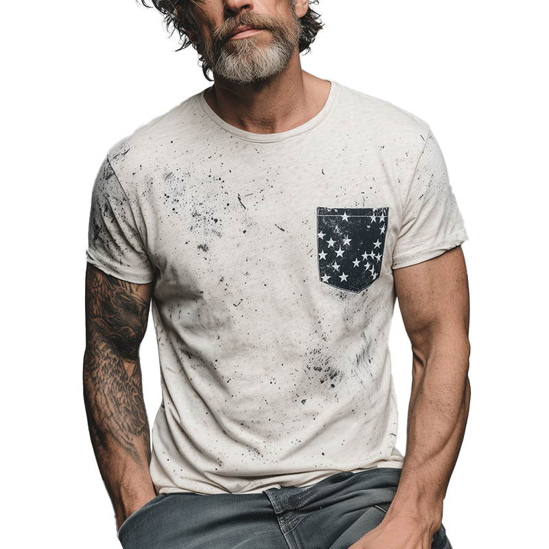 Men's Vintage Printed Cotton Short Sleeve T-Shirt MTA1863G4P