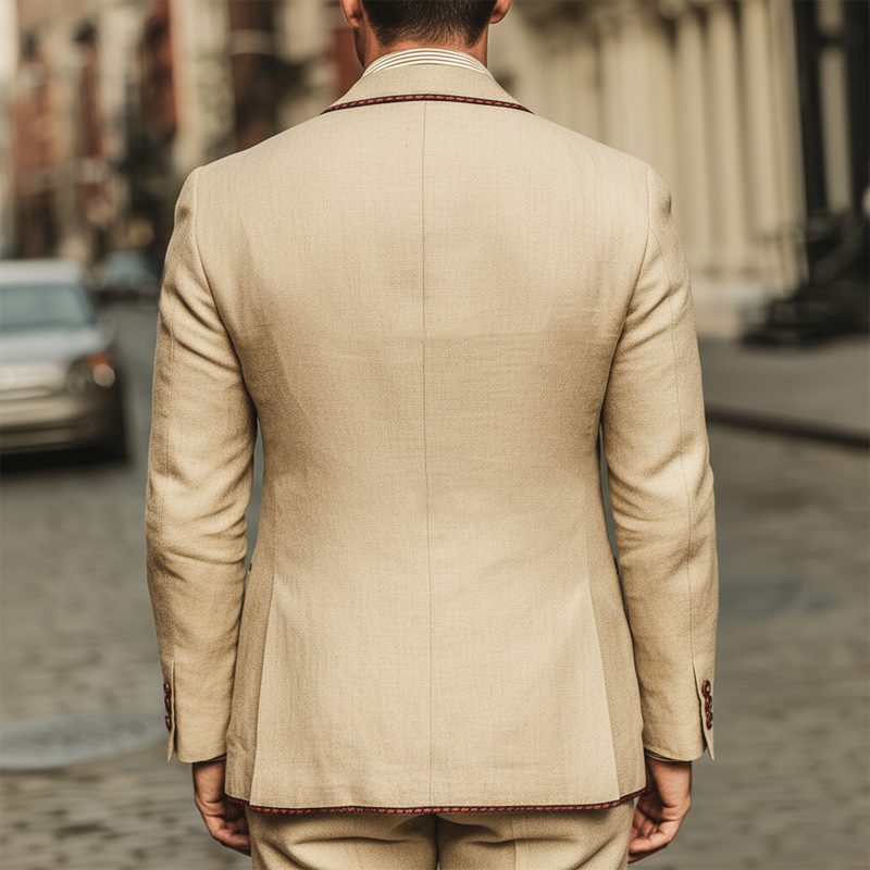 Men's Classic Business Khaki Double-breasted Blazer MTA2868I8U