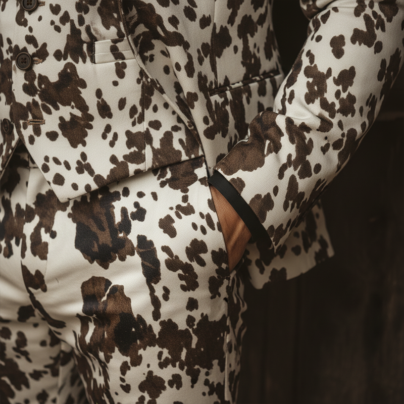 Men's Winter Fashion Leopard Pattern Leather Blazer MTA1142J1P