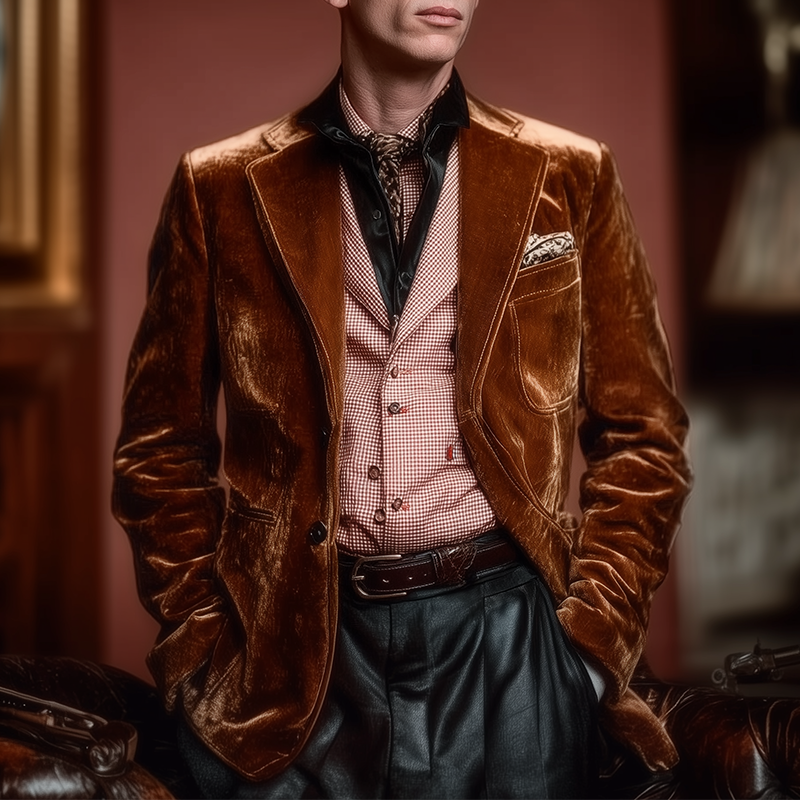 Men's Vintage Shiny Velvet Party Blazer MTA0582I1P