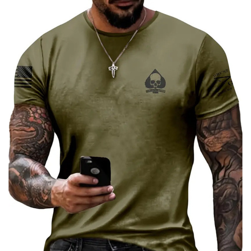 Men's Classic Casual Slim Round Neck Cotton Short Sleeve T-Shirt 12902709K