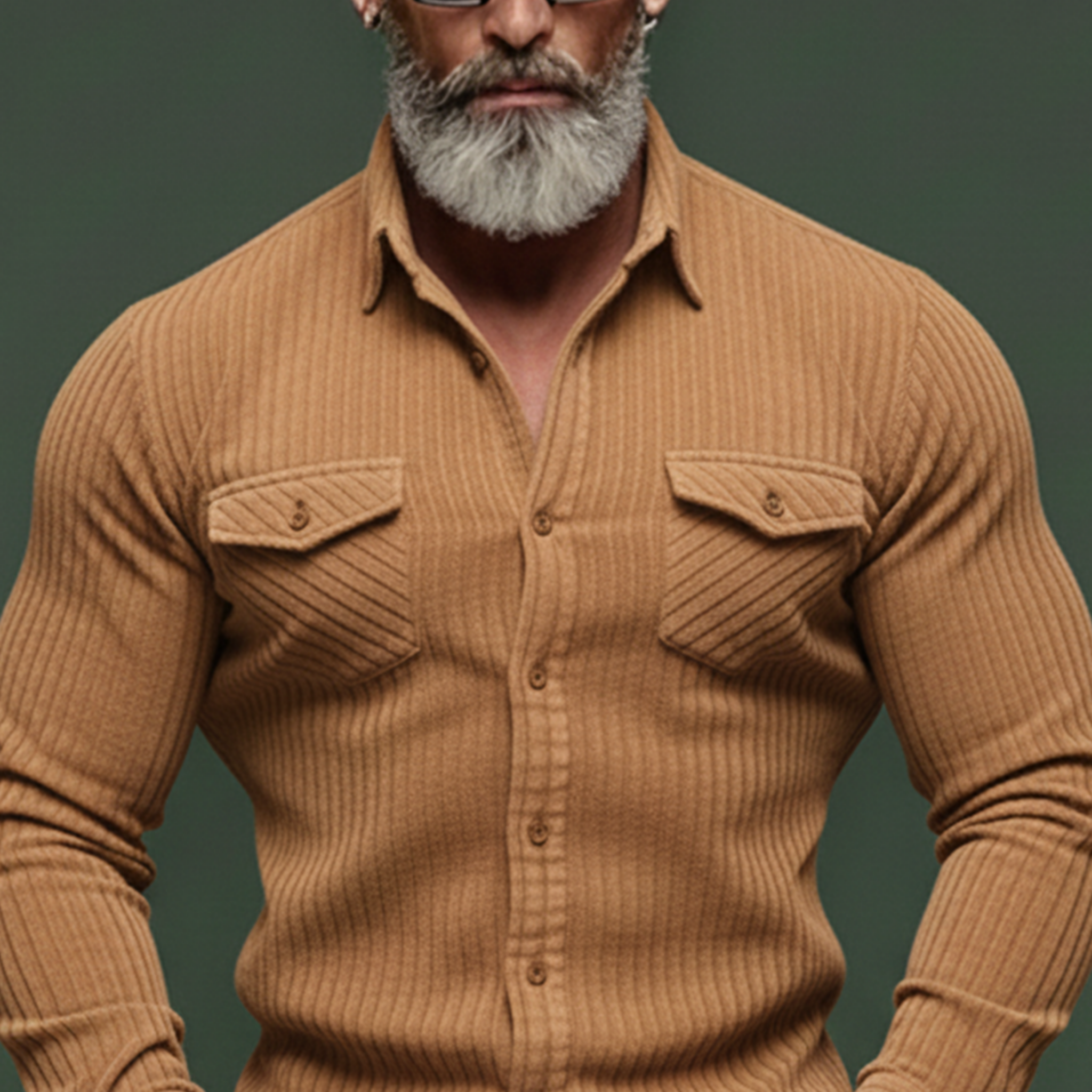 Men's Classic Casual Corduroy Slim Fit Long-Sleeve Shirt MTA1489K4K