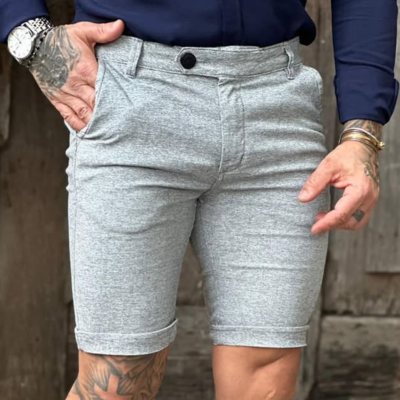 Men'S Cozy Cotton Buttons Waist Casual Shorts MTA0862E5Z