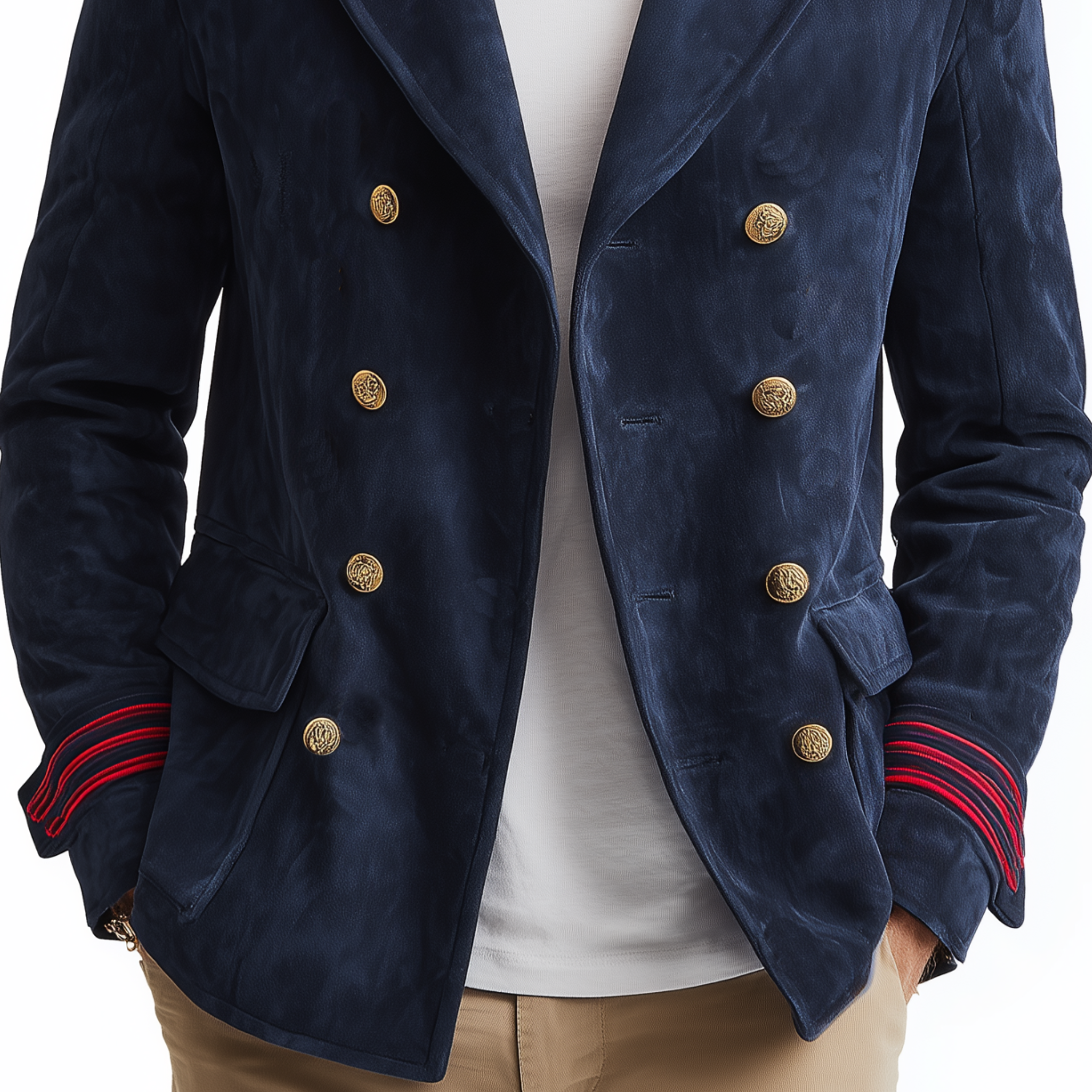 Men's Classic Casual Lapel Double-Breasted Suede Jacket MTA0228I1K