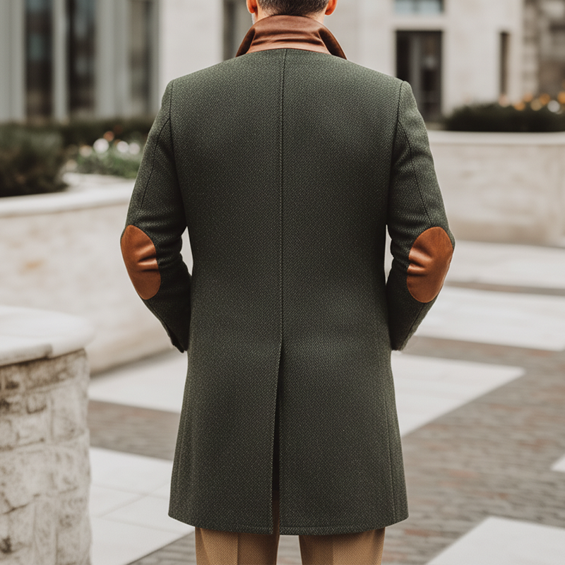 Men's Classic Color-block Double-breasted Coat MTA2272I3U