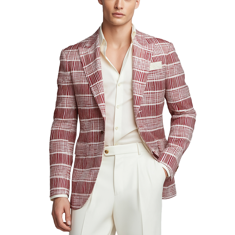 Men's Stylish Woven Check Suit Jacket MTA1119H4P