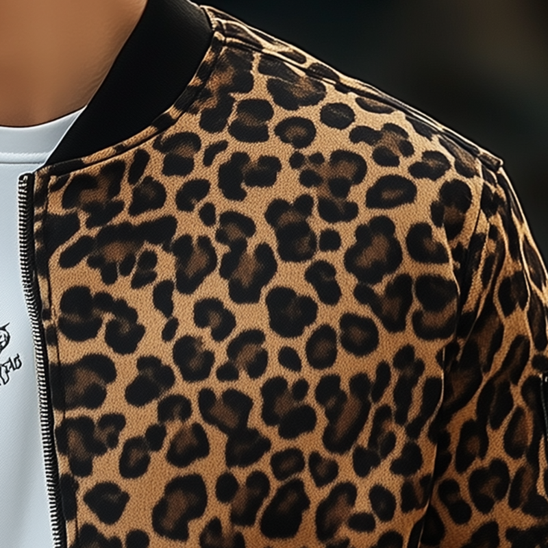 Men's Vintage Leopard Print Jacket MTA3045G4P