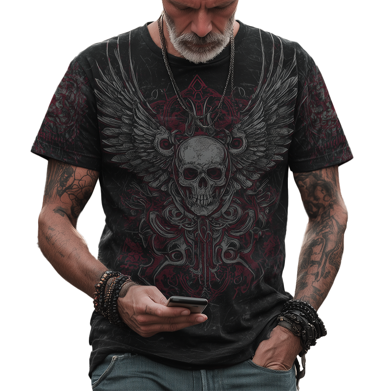 Men's Summer Fashion Street Print Polyester Blend Short-Sleeved T-Shirt MTA0320G5P