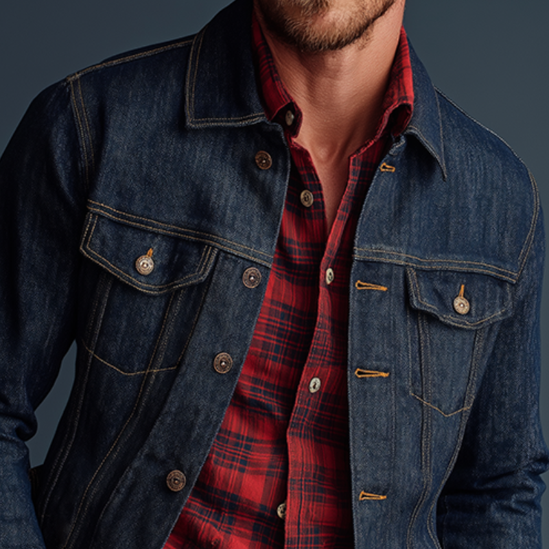 Men's Vintage Casual Washed Denim Jacket MTA1103H5TO