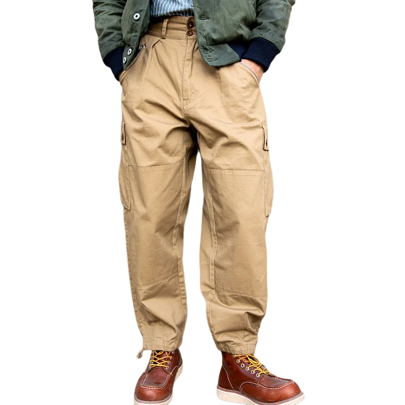 Men's Fashion Solid Straight Multi-pocket Cargo Pants 62677702Z