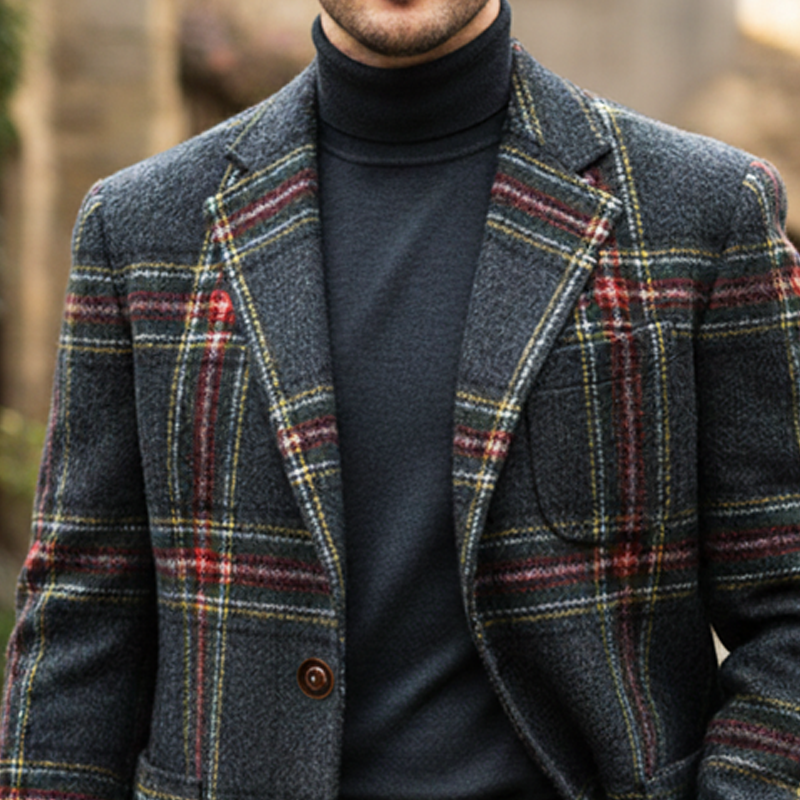 Men's Classic Vintage Check Two-Button Blazer MTA2674I0U