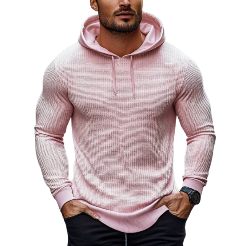 Men's Classic Casual Slim Fit Waffle Hoodie 40081893K