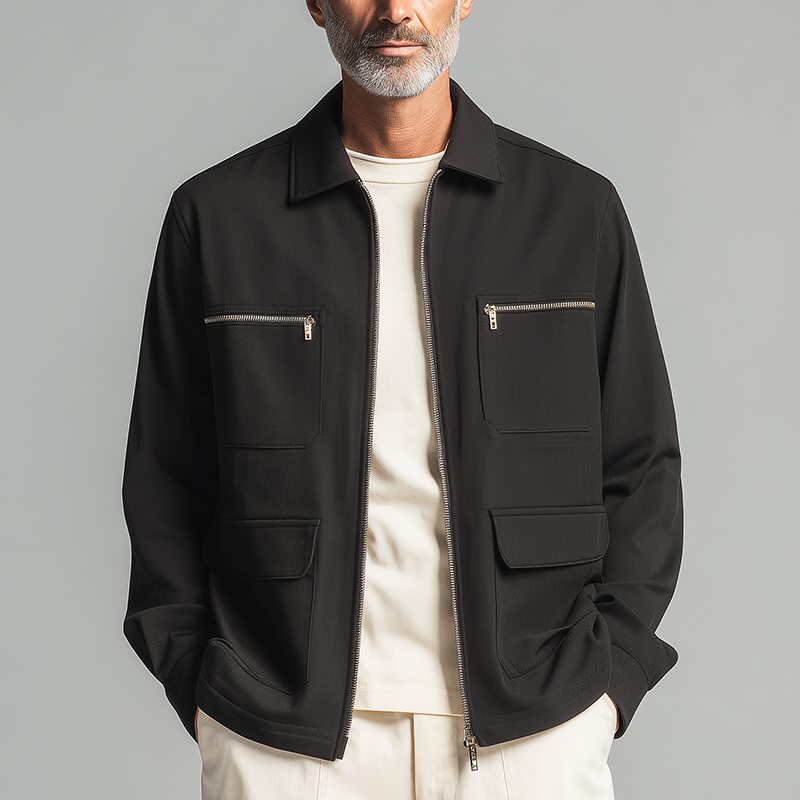 Men's Simple Solid Color Cotton And Linen Jacket MTA0716H8P