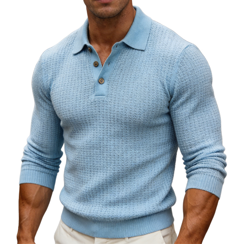 Men's Retro Casual Knitted Lapel Sweater MTZ0894A3TO