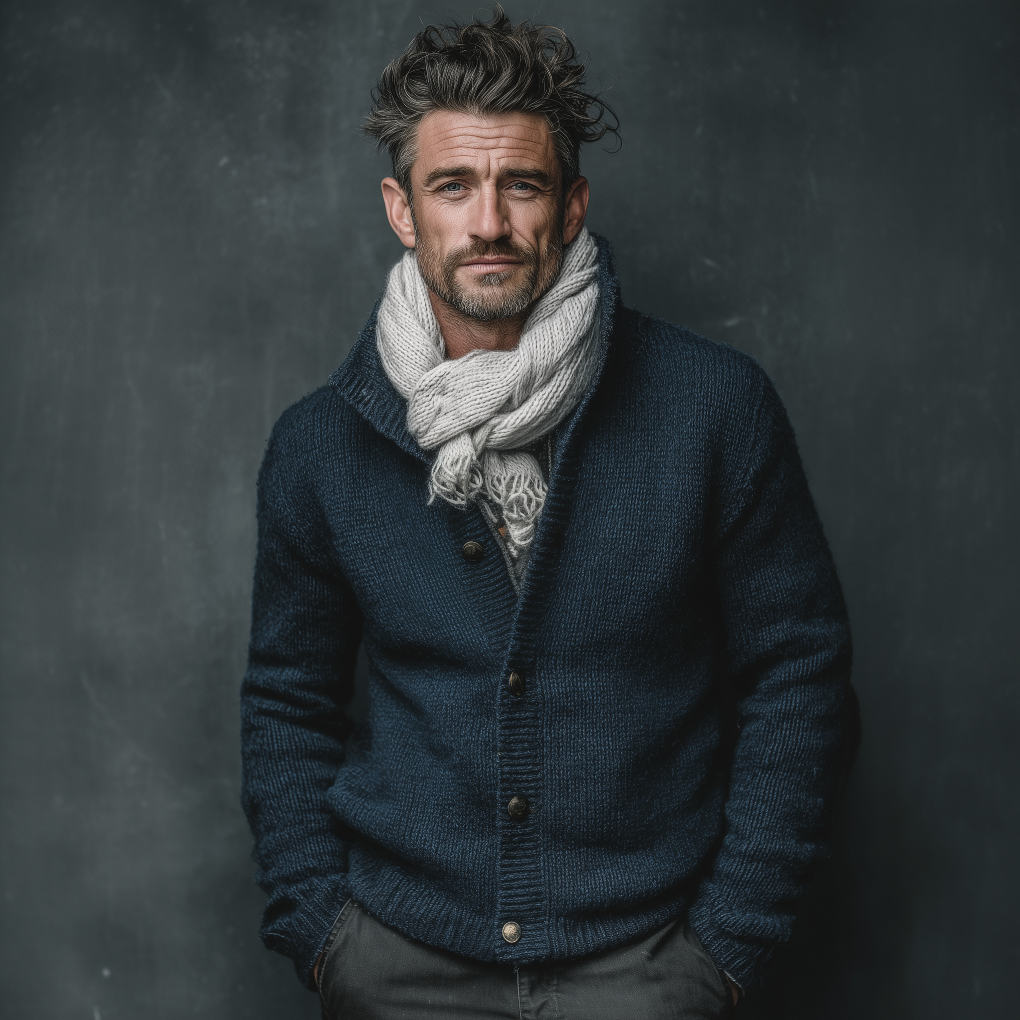 Men's Classic Casual Stand Collar Button Slim Fit Knitted Cardigan MTA1834I5K