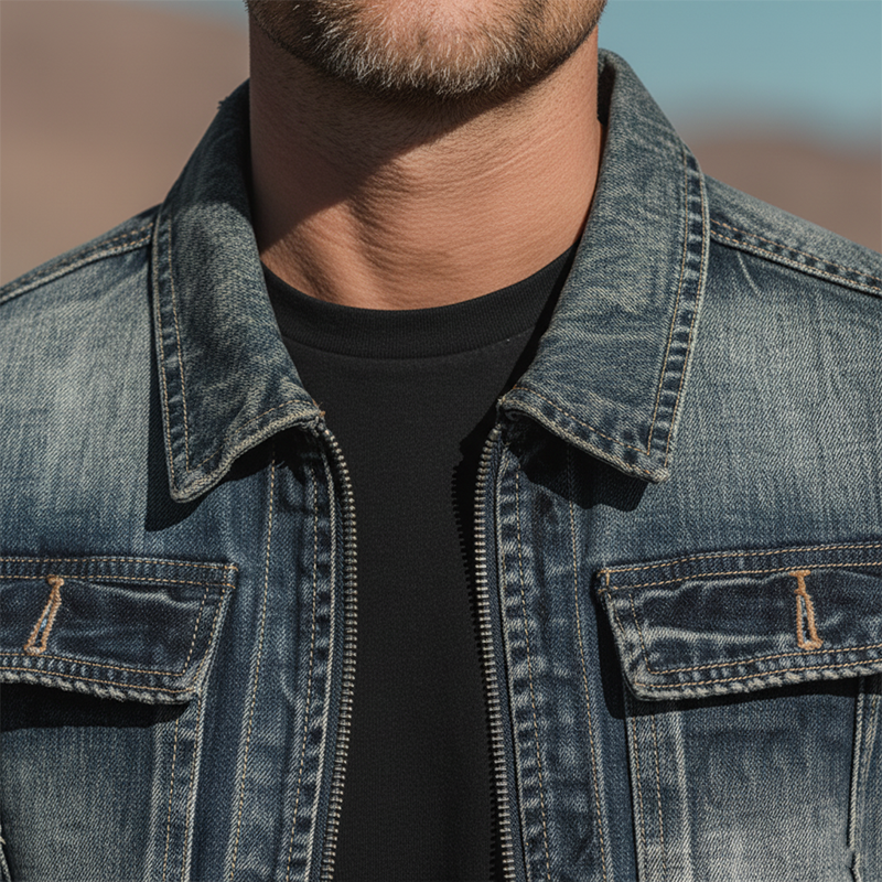 Men's Autumn And Winter Retro Washed Casual Denim Jacket MTA2309I8P