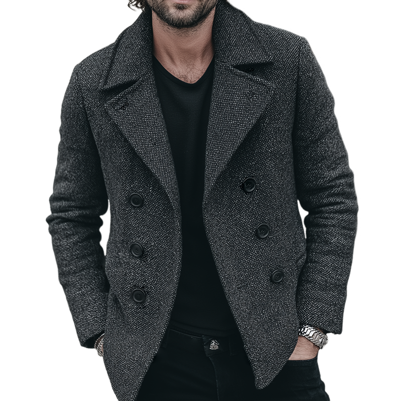 Men's Vintage Casual Double Breasted Lapel Jacket MTA1618I6TO