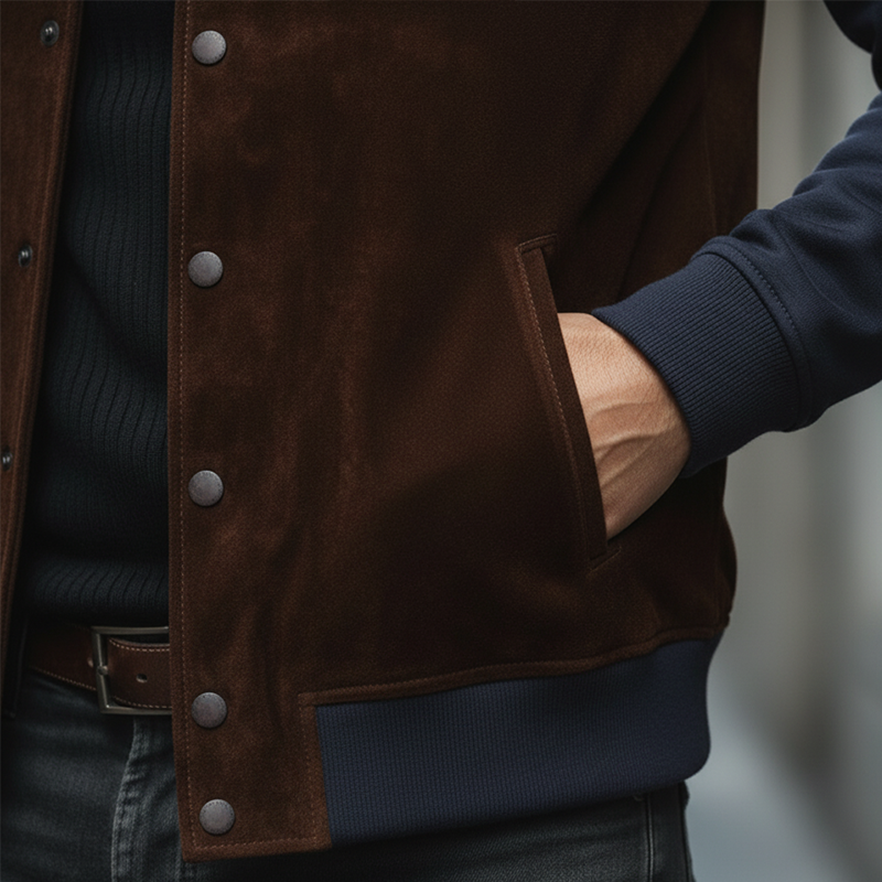 Men's Winter Vintage Faux Suede Cotton Blend Button-up Jacket MTA1734L1P