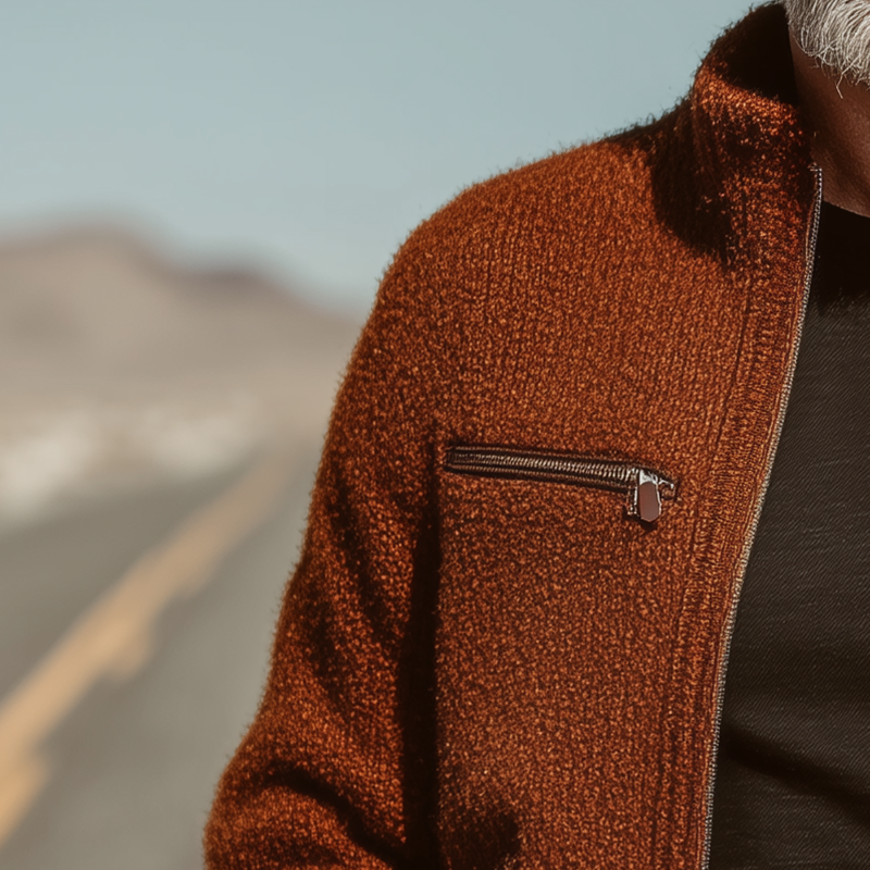 Men's Autumn Fashion Mixed Color Knitted Real Pocket Cardigan MTA1130I5P